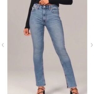 Abercrombie & Fitch High Rise The Skinny  Jeans with Split Hem- Size 28